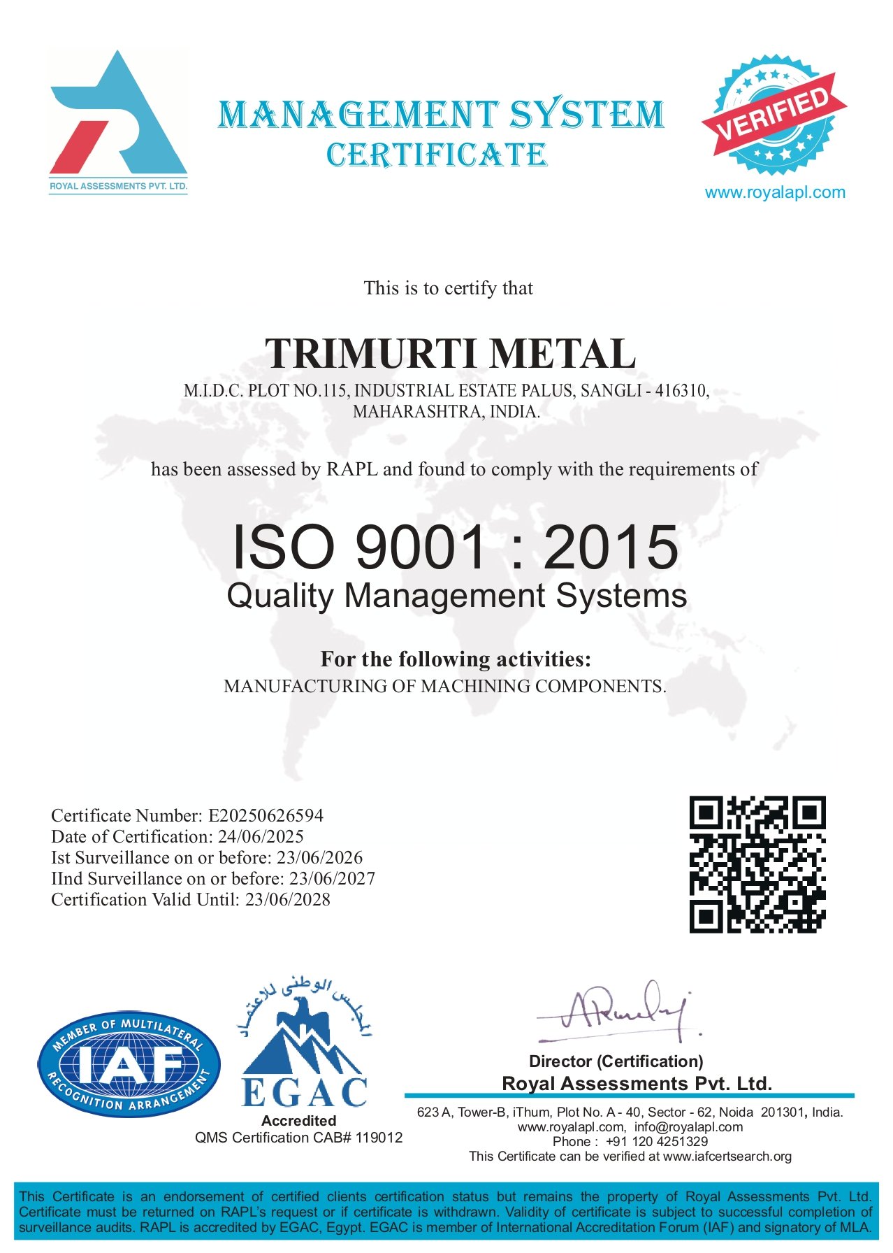 Certificate